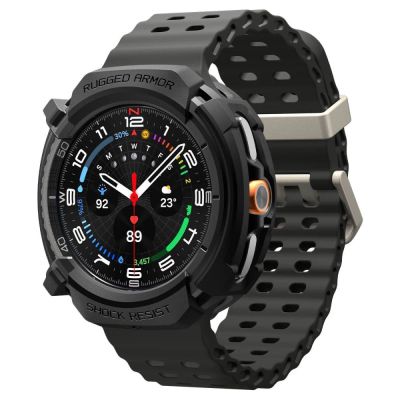 2. Spigen Rugged Armor Case für Samsung Galaxy Watch 8 Classic 46 mm – Mattschwarz