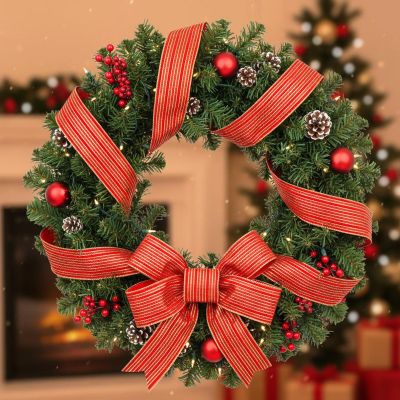 10. Band, goldgestreift, 6,3 cm x 3 m, rot