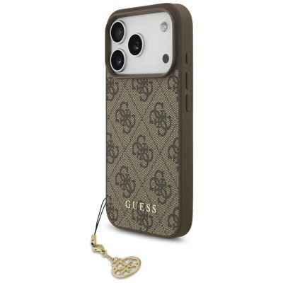 Guess 4G Charms Collection MagSafe Hülle für iPhone 17 Pro - braun