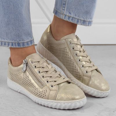 4. Rieker W RKR694 bequeme Lederschuhe, beige