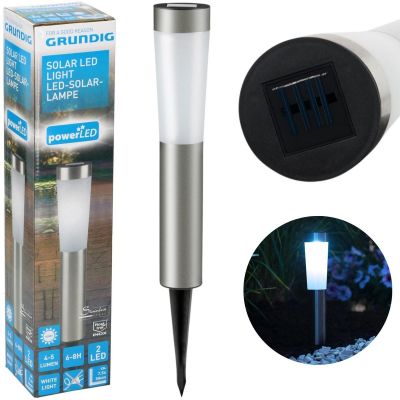 SOLARLAMPE 2 LED HÖHE 56CM INOX GRUNDIG