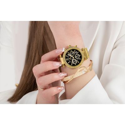 4. Giewont Saphirgold-Schwarze Damenuhr GW3380-B3