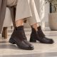Damen-Lederboots in Kroko-Optik, Schokoladenbraun Filippo DBT820