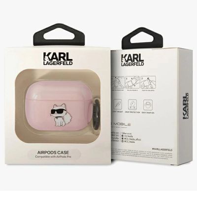 3. Karl Lagerfeld KLAPHNCHTCP Airpods Pro Cover Pink/Pink Ikonik Choupette