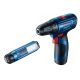 BOSCH. SCHRAUBENDREHER GSR 120-LI 2x2,0Ah 30/14Nm + LAMPE GLI 12V-300 GEHÄUSE