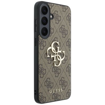 4. Guess Leder-Schutzhülle mit Metalllogo für Samsung Galaxy S26 FE – Braun