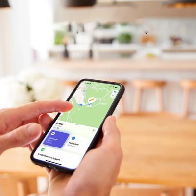 4. SBS Track My Circle, wasserdichter IP65-Ortungsgerät, kompatibel mit Apple Find My, Weiß