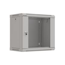 Wandmontierter Installationsschrank 19" 9U 540x350 graue Glastür LANBERG (FLAT PACK)