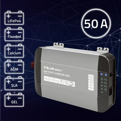 2. Intelligentes professionelles Monolith-Ladegerät für LiFePO4-, AGM-, GEL- und SLA-Batterien (50 A, 12 V)