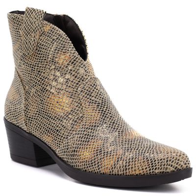 Damen-Cowboystiefel Schlangenmuster Gold M.Daszyński MR2382