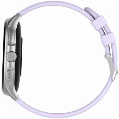 7. GRAVITY GT12-6 Damen-Smartwatch, lila Silikonarmband + silbernes Armband