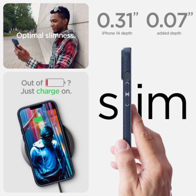 8. Spigen Liquid Air Hülle für iPhone 14 Plus – blau