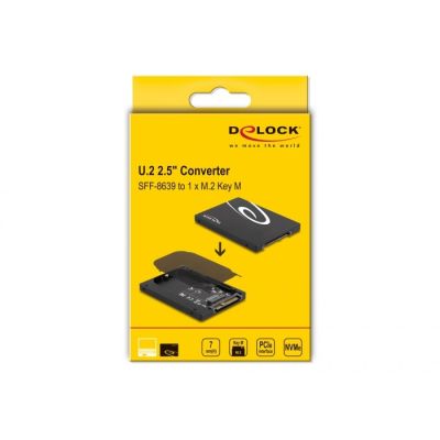 6. DeLOCK Konverter 2,5" U.2 SFF-8639 auf M.2 NVMe mit Key M - 7 mm Bauhöhe
