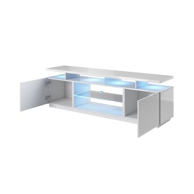 2. EVA TV-Schrank 180x40x52 weiß/weiß glänzend