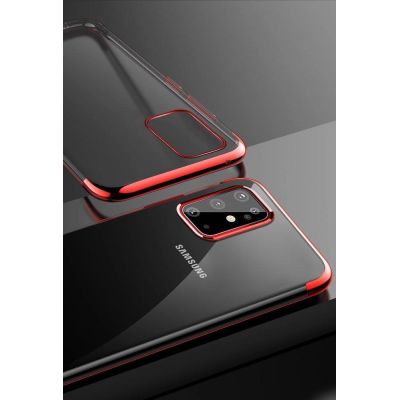 5. Clear Color Silikon Gel Electroplating frame Handyhülle Schutzhülle für Samsung Galaxy A72 4G blau