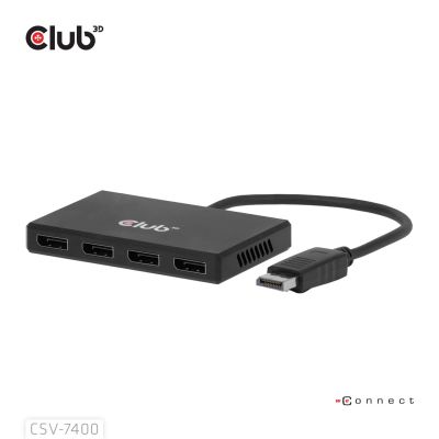 5. USB Club Hub 3D MST (Multi Stream Transport) DisplayPort 1.4 auf 4x DisplayPort, vier Monitore, 4x 4K30Hz, 8K30Hz