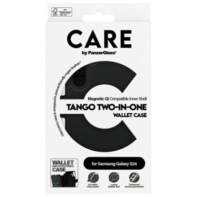 4. CARE by PanzerGlass Feature Tango 2in1 Wallet Case für Samsung Galaxy S24 - Schwarz