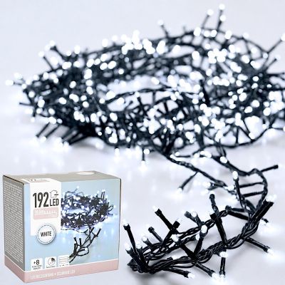 BATTERIEBETRIEBENE LICHTERKETTE FÜR DEN WEIHNACHTSBAUM, 192 LEDS, TIMER, KALTWEISS