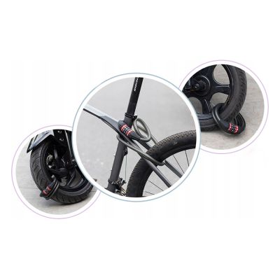 2. Rockbros RKS507-1BK Fahrradschloss mit Zahlenkombination 1,8 m – Schwarz