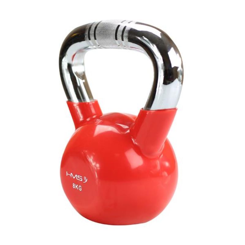 33. Kettlebell Gusseisengriff Chrom gerändelt HMS KTC06 ROT 