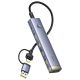 Baseus UltraJoy Series USB-A/USB-C Hub (4x USB-A 3.1, 1x USB-C 5V) – Grau