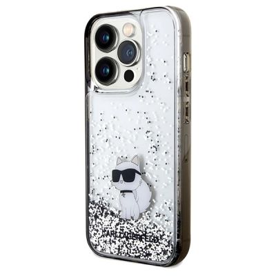 2. Karl Lagerfeld Liquid Glitter Choupette Hülle für iPhone 14 Pro Max – transparent
