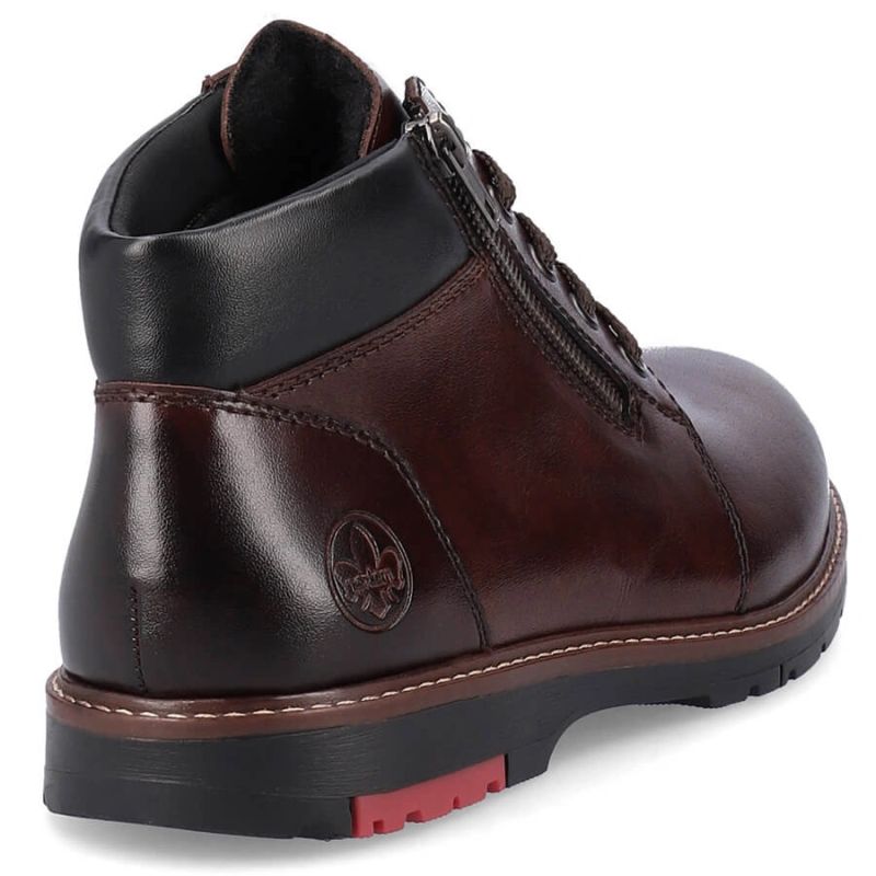 36. Rieker M RKR625 bequeme Lederstiefelette mit Wollfutter, braun