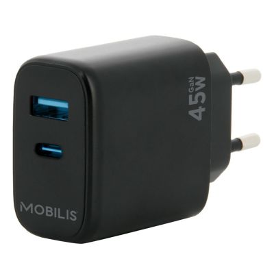 3. Mobilis 001363 Universal-Ladegerät für Mobilgeräte, Schwarz, Wechselstrom, Automatik