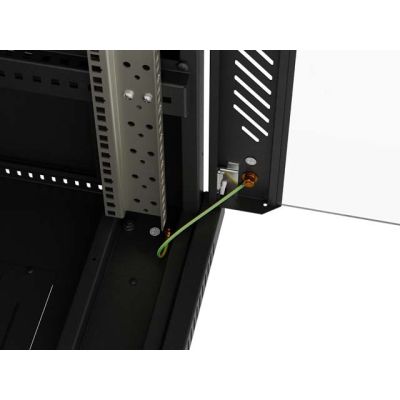 13. LANBERG Standschrank 19" 24U 600x600 Schwarze Glastür LCD (Flatpack) V2