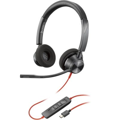 16. Poly Blackwire 3320 Stereo-USB-Headset + USB-C/A-Adapter 8X219AA