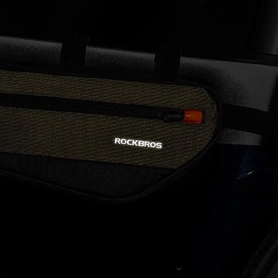 6. Rockbros 30120079001 Fahrradtasche für 1,7 l Rahmen – Grün und Schwarz
