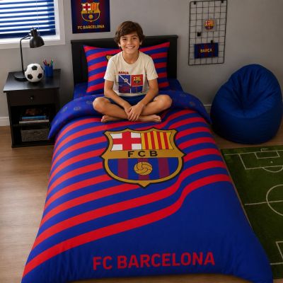 3. FC Barcelona Baumwollbettwäsche-Set 140x200 + 70x90 cm FCB-4522BL