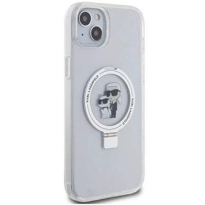 4. Karl Lagerfeld KLHMP15MHMRSKCH iPhone 15 Plus / 14 Plus 6,7" weiß/weiß Hardcase Ringständer Karl&Choupette MagSafe
