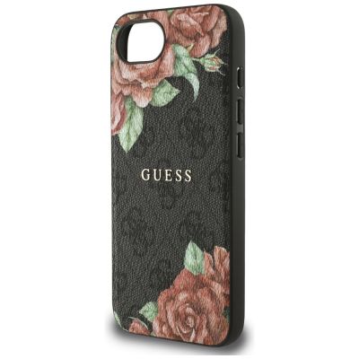 6. Guess 4G Flowers Print MagSafe Hülle für iPhone 16e - Schwarz