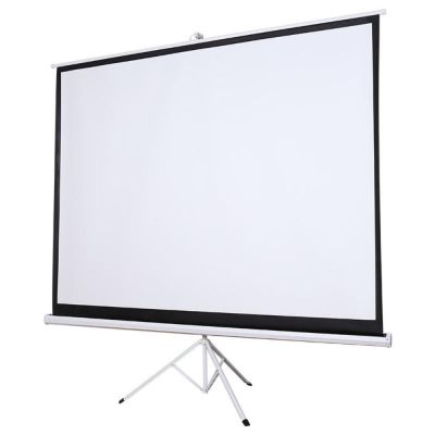 Silelis ET-1 100"-Projektionsleinwand (180 x 180 cm, 1:1), automatisch aufrollbar, Dreibeinstativ/Stativ