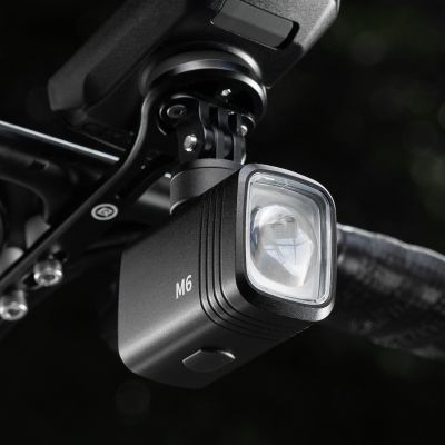 10. Rockbros M6 1000 lm wiederaufladbare Fahrrad-Frontleuchte 2800 mAh - Schwarz