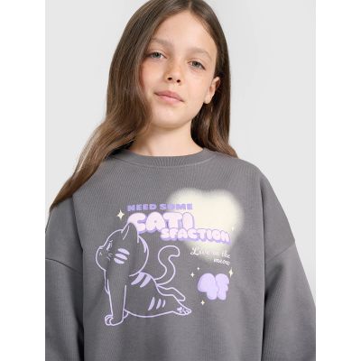 2. Oversized Sweatshirt ohne Kapuze für Mädchen 4F 4FJRAW25TSWSF2438-22S