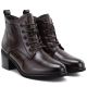 4. Damen-Ankle-Boots aus Leder mit Schnürung, Schokoladenbraun, Vinceza EN27-133107