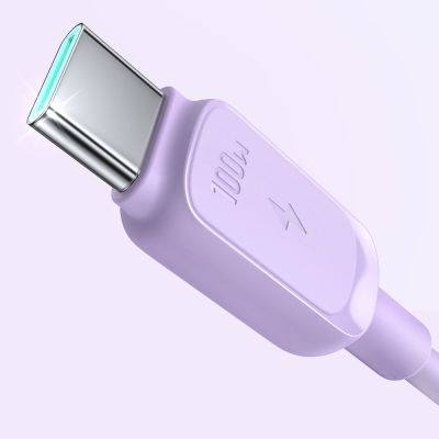 10. Joyroom Multi-Color Series A14 USB-C/USB-C-Kabel 100 W 1,2 m – Lila
