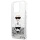 6. Karl Lagerfeld Liquid Glitter Karl&Choupette Head Case für iPhone 13 Pro / iPhone 13 - Silber