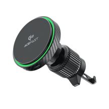 Acefast D33 Autohalterung mit Qi2 15W magnetischem Ladegerät für Lüftungsschlitze - Schwarz