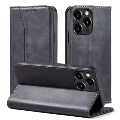 2. Magnet Fancy Case Hülle für iPhone 14 Pro Max Flip Cover Wallet Ständer schwarz