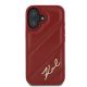 3. Karl Lagerfeld Diagonal Quilted Script Hülle für iPhone 16 – Rot