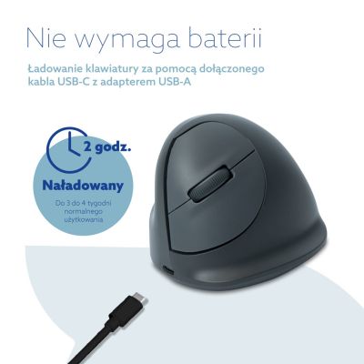 18. R-Go Tools R-Go HE Basic Vertikalmaus, ergonomische Maus, mittlere Größe (Handlänge 165–185 mm), Linkshänder, Bluetooth