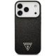3. Guess Glitter Triangle Logo MagSafe Case für iPhone 17 Pro - Schwarz