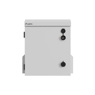 3. Wandregalschrank 10" HERMETISCH IP55 WAND-/STANGENMONTAGE 320X220X400 GRAU LANBERG (MONTIERT)