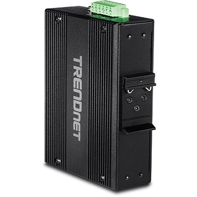 5. TRENDnet TI-UPG62 Switch – Unmanaged – 4 x 10/100/1000 (PoE+) + 2 x Gigabit SFP – DIN-Schienen- und Wandmontage möglich – PoE+ (240 W) – DC
