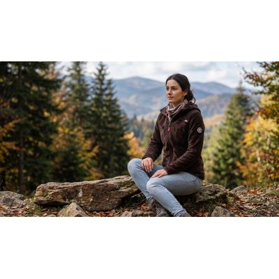 7. Damen-Fleecejacke Geographical Norway UPALOOD BROWN DB LADY 047-1 (WZ4176F/GN-BROWN)