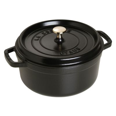10. Staub Runder Gusseisentopf – 3,8 l, Schwarz