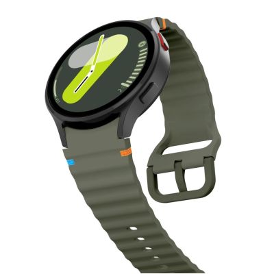 3. Tech-Protect Silikon-Sportarmband für Samsung Galaxy Watch 4/5/5 Pro/6/7/FE – Grün